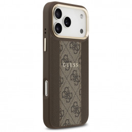 „Guess 4G Stripe MagSafe“ dėklas, skirtas „iPhone 17 Pro Max“ – rudas