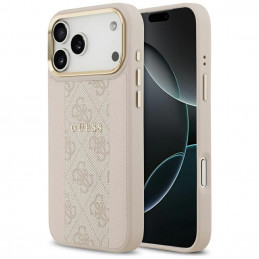 „Guess 4G Stripe MagSafe“ dėklas, skirtas „iPhone 17 Pro Max“ – rožinis