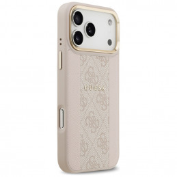 „Guess 4G Stripe MagSafe“ dėklas, skirtas „iPhone 17 Pro Max“ – rožinis