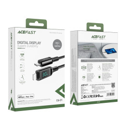 Acefast MFI kabelis USB Type C – Lightning 1,2m, 30W, 3A juodas (C6-01 Black)