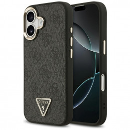 „Guess 4G“ trikampio logotipo „MagSafe“ dėklas, skirtas „iPhone 17“ – juodas ir auksinis