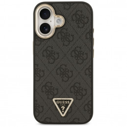 „Guess 4G“ trikampio logotipo „MagSafe“ dėklas, skirtas „iPhone 17“ – juodas ir auksinis