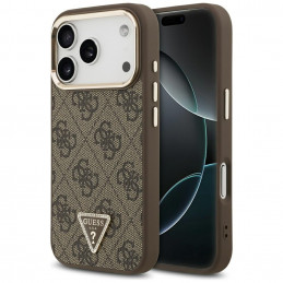 „Guess 4G Triangle Logo MagSafe“ dėklas, skirtas „iPhone 17 Pro“ – rudas ir auksinis
