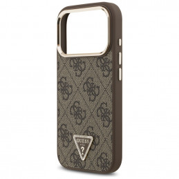 „Guess 4G Triangle Logo MagSafe“ dėklas, skirtas „iPhone 17 Pro“ – rudas ir auksinis