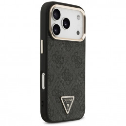 „Guess 4G“ trikampio logotipo „MagSafe“ dėklas, skirtas „iPhone 17 Pro“ – juodas ir auksinis