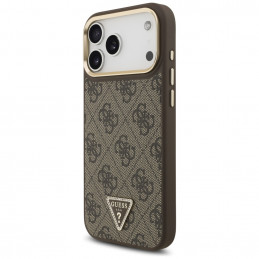 „Guess 4G Triangle Logo MagSafe“ dėklas, skirtas „iPhone 17 Pro Max“ – rudas ir auksinis