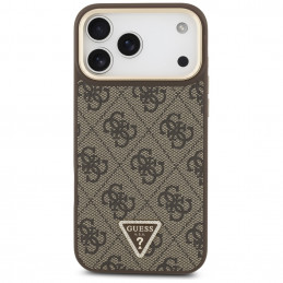 „Guess 4G Triangle Logo MagSafe“ dėklas, skirtas „iPhone 17 Pro Max“ – rudas ir auksinis