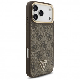 „Guess 4G Triangle Logo MagSafe“ dėklas, skirtas „iPhone 17 Pro Max“ – rudas ir auksinis