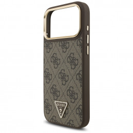 „Guess 4G Triangle Logo MagSafe“ dėklas, skirtas „iPhone 17 Pro Max“ – rudas ir auksinis