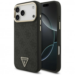 „Guess 4G“ trikampio logotipo „MagSafe“ dėklas, skirtas „iPhone 17 Pro Max“ – juodas ir auksinis