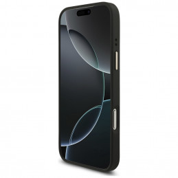 „Guess 4G“ trikampio logotipo „MagSafe“ dėklas, skirtas „iPhone 17 Pro Max“ – juodas ir auksinis