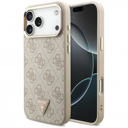 „Guess 4G“ trikampio logotipo „MagSafe“ dėklas, skirtas „iPhone 17 Pro Max“ – rožinio aukso spalvos