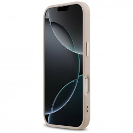 „Guess 4G“ trikampio logotipo „MagSafe“ dėklas, skirtas „iPhone 17“ – rožinio aukso spalvos
