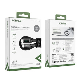 Acefast C6-03 Black USB-C - USB-C PD QC kabelis 100W 5A 480Mb/ s 2m - juodas