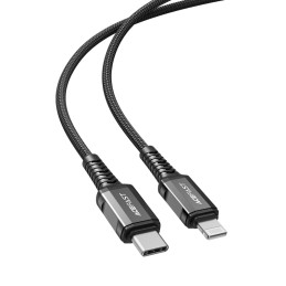 Acefast C1-01 Lightning – USB-C MFi PD laidas 30W 3A 480Mb/ s 1,2m – juodas