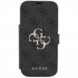 „Guess Book 4G“ metalinis logotipo dėklas, skirtas „iPhone 17 Pro“ – juodas