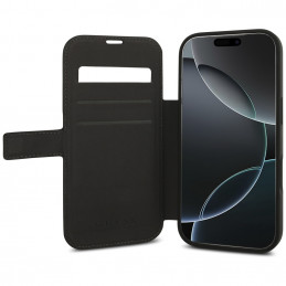 „Guess Book 4G“ metalinis logotipo dėklas, skirtas „iPhone 17 Pro“ – juodas