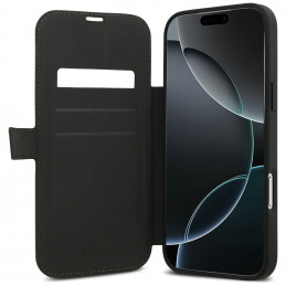 „Guess Book 4G“ metalinis logotipo dėklas, skirtas „iPhone 17 Pro Max“ – rudas