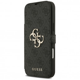 „Guess Book 4G“ metalinis logotipo dėklas, skirtas „iPhone 17 Pro Max“ – juodas