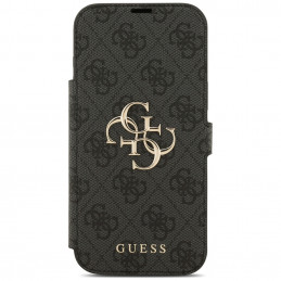 „Guess Book 4G“ metalinis logotipo dėklas, skirtas „iPhone 17 Pro Max“ – juodas
