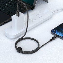 Acefast C1-01 Lightning – USB-C MFi PD laidas 30W 3A 480Mb/ s 1,2m – juodas