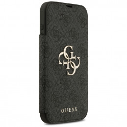 „Guess Book 4G“ metalinis logotipo dėklas, skirtas „iPhone 17 Pro Max“ – juodas