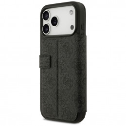 „Guess Book 4G“ metalinis logotipo dėklas, skirtas „iPhone 17 Pro Max“ – juodas