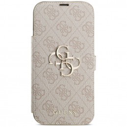 „Guess Book 4G“ metalinis logotipo dėklas, skirtas „iPhone 17 Pro Max“ – rožinis