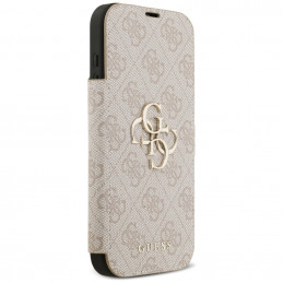 „Guess Book 4G“ metalinis logotipo dėklas, skirtas „iPhone 17 Pro Max“ – rožinis