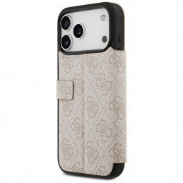 „Guess Book 4G“ metalinis logotipo dėklas, skirtas „iPhone 17 Pro Max“ – rožinis