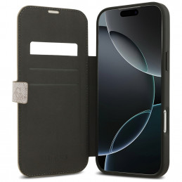 „Guess Book 4G“ metalinis logotipo dėklas, skirtas „iPhone 17 Pro Max“ – rožinis