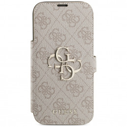 „Guess Book 4G“ metalinis logotipo dėklas, skirtas „iPhone 17 Pro“ – rožinis