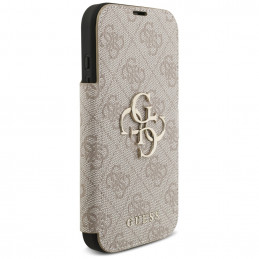 „Guess Book 4G“ metalinis logotipo dėklas, skirtas „iPhone 17 Pro“ – rožinis