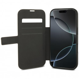 „Guess Book 4G“ metalinis logotipo dėklas, skirtas „iPhone 17 Pro“ – rožinis