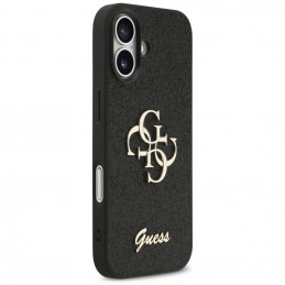 „Guess“ fiksuoto blizgučių dizaino „iPhone 17“ dėklas – juodas