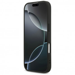 „Guess“ fiksuoto blizgučių dizaino „iPhone 17“ dėklas – juodas