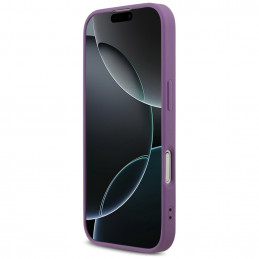 „Guess Fixed Glitter Big 4G“ dėklas, skirtas „iPhone 17“ – violetinis