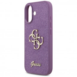 „Guess Fixed Glitter Big 4G“ dėklas, skirtas „iPhone 17“ – violetinis