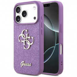 „Guess“ fiksuoto blizgučių dizaino „iPhone 17 Pro“ dėklas – violetinis