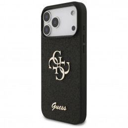 „Guess“ fiksuoto blizgučių dizaino „iPhone 17 Pro Max“ dėklas – juodas