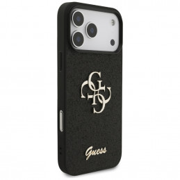 „Guess“ fiksuoto blizgučių dizaino „iPhone 17 Pro Max“ dėklas – juodas
