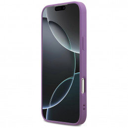 „Guess Fixed Glitter Big 4G“ dėklas, skirtas „iPhone 17 Pro Max“ – violetinis