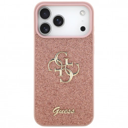 „Guess“ fiksuoto blizgučių dizaino „iPhone 17 Pro Max“ dėklas – rožinis