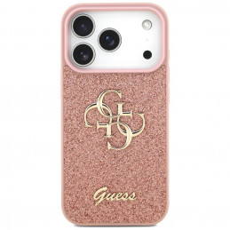 „Guess“ fiksuoto blizgučių dizaino „iPhone 17 Pro“ dėklas – rožinis