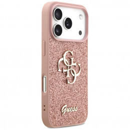 „Guess“ fiksuoto blizgučių dizaino „iPhone 17 Pro“ dėklas – rožinis