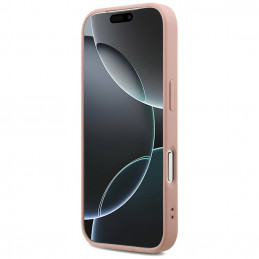 „Guess“ fiksuoto blizgučių dizaino „iPhone 17 Pro“ dėklas – rožinis