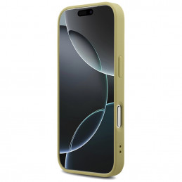 „Guess“ fiksuoto blizgučių dizaino „iPhone 17 Pro“ dėklas – auksinis