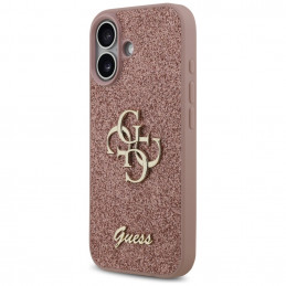 „Guess“ fiksuoto blizgučių dizaino „iPhone 17“ dėklas – rožinis