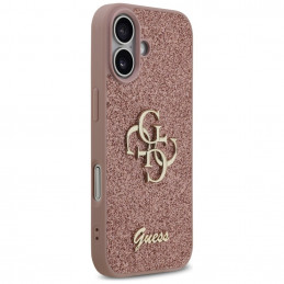 „Guess“ fiksuoto blizgučių dizaino „iPhone 17“ dėklas – rožinis