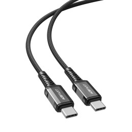 Acefast C1-03 USB-C – USB-C PD QC kabelis 60W 3A 480Mb/ s 1,2m – juodas